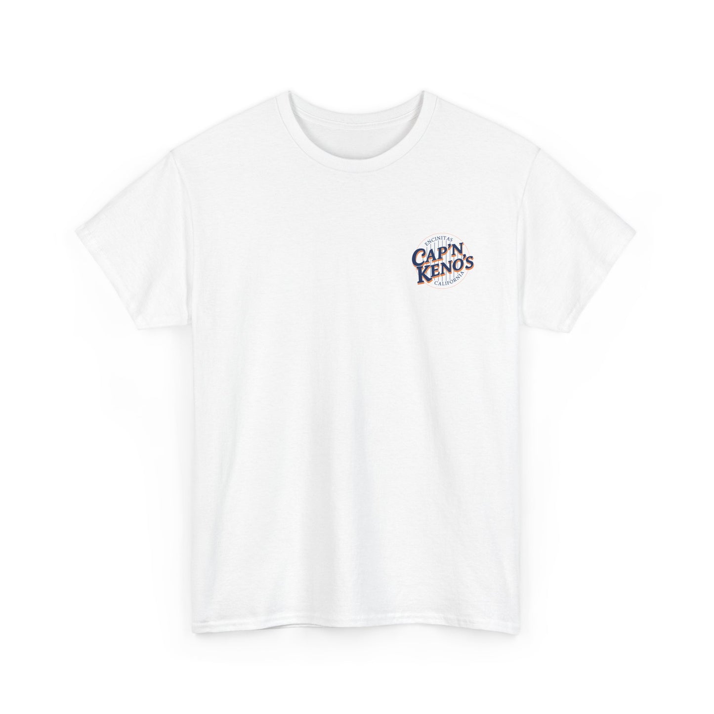 Pinstripe Pads Captain Keno's T-Shirt - White