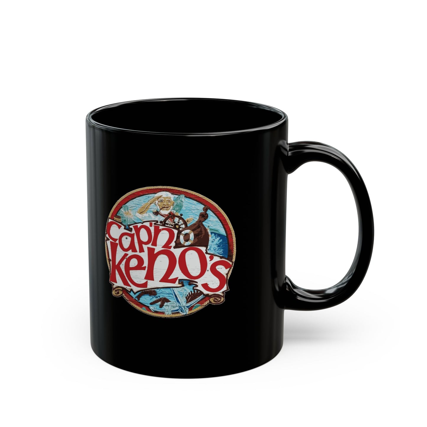 Captain Keno's Mug Sign Logo - Black