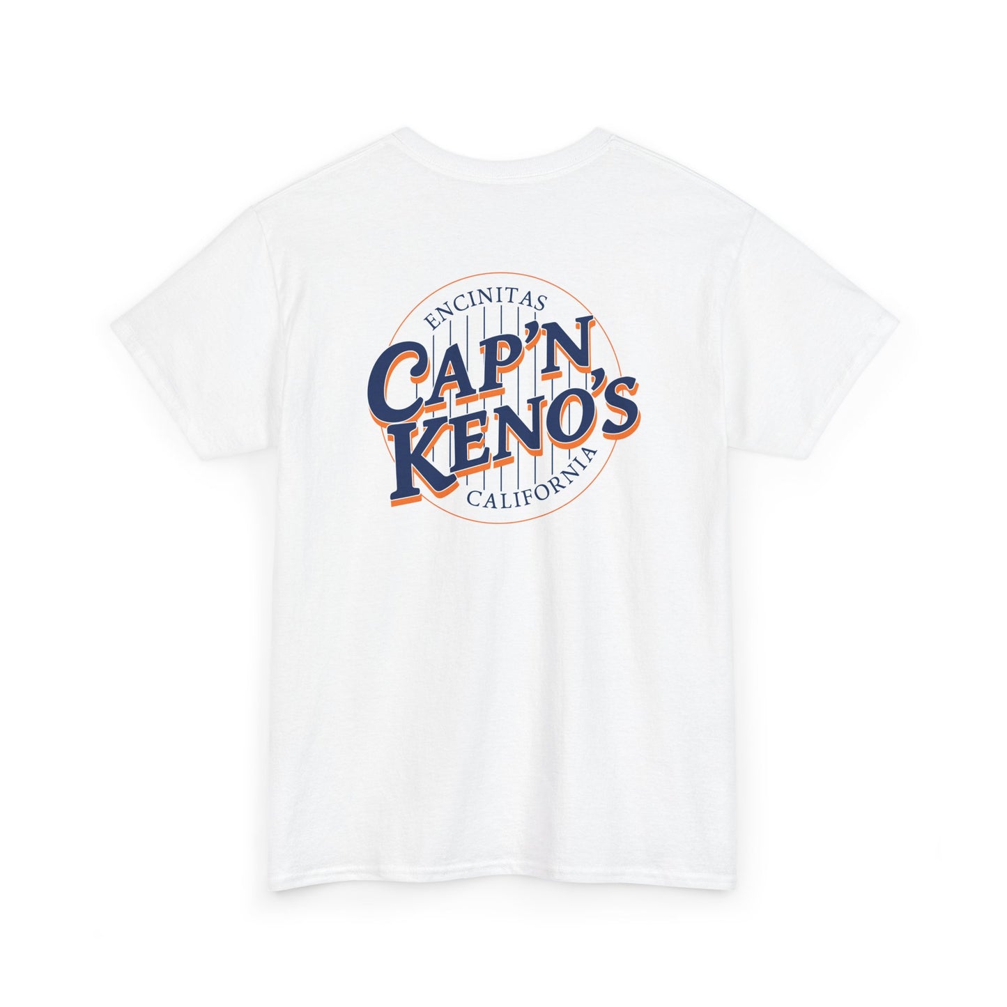 Pinstripe Pads Captain Keno's T-Shirt - White