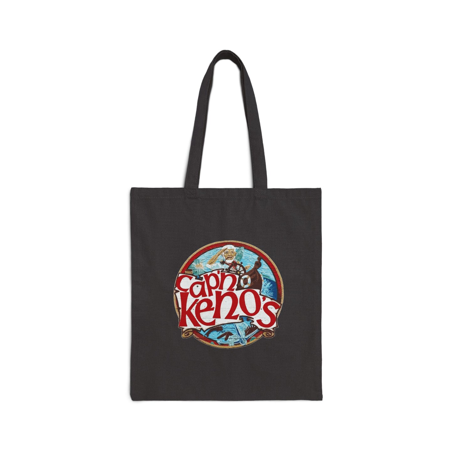 Cotton Canvas Tote Bag Sign Logo - Black